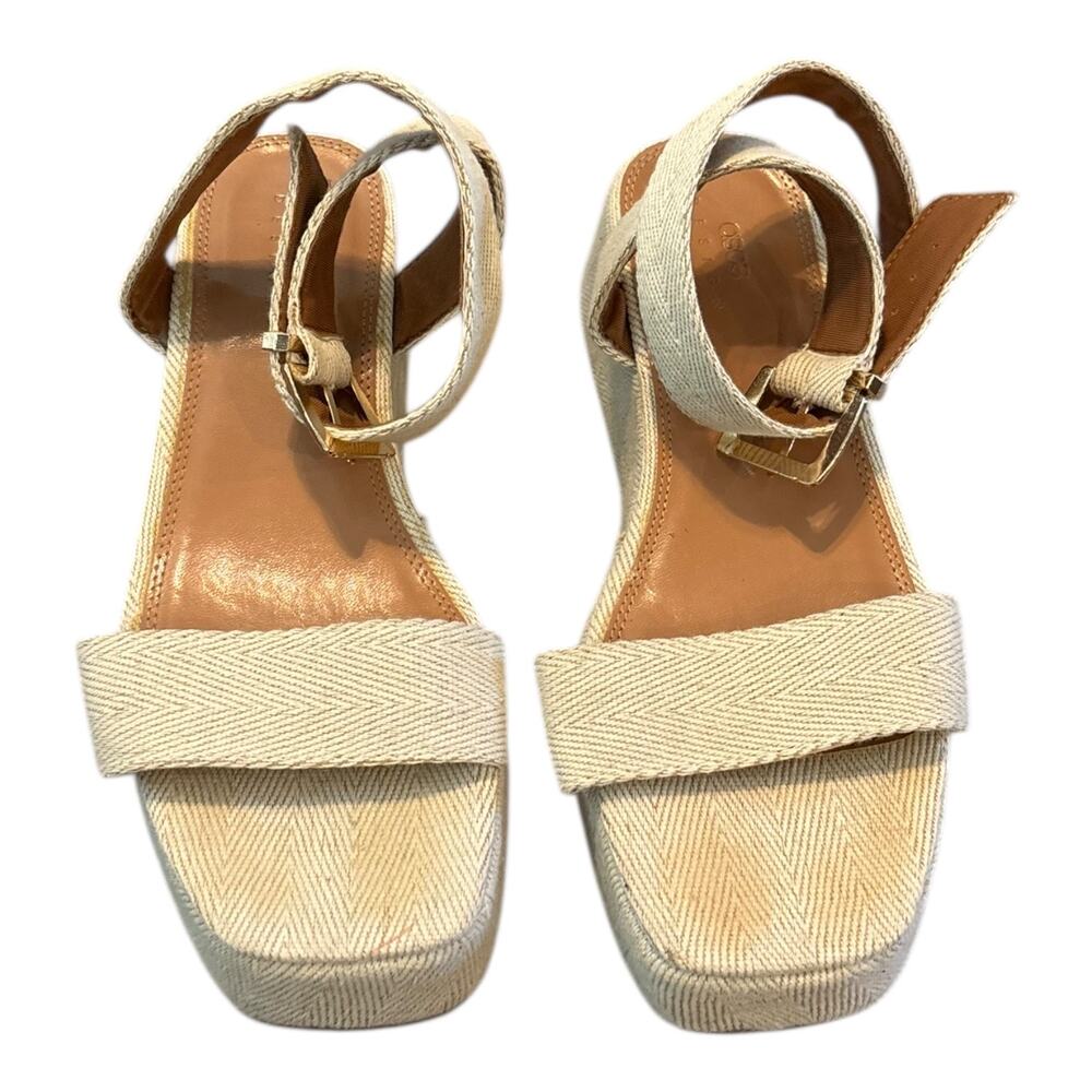 ASOS Design Wide Fit Tati Flatform Sandals Nuetral Size 5
